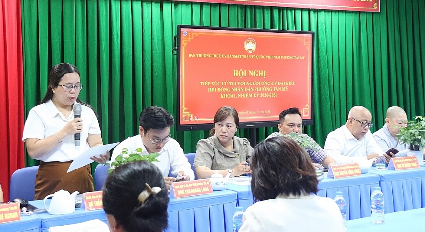 Ứng cử viên Trần Thị Thanh Nết, chuyên viên Trung tâm Phục vụ hành chính công phường Tân Mỹ