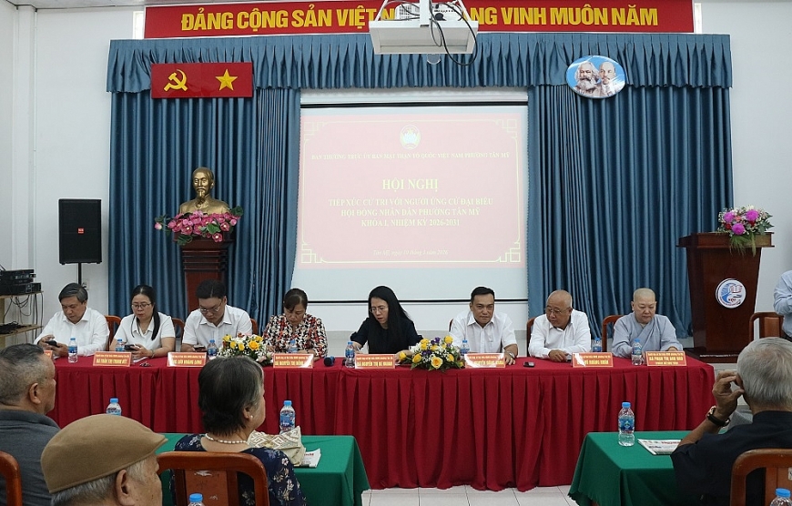 Hội nghị tiếp xúc cử tri để các ứng cử viên đại biểu Hội đồng nhân dân (HĐND) phường Tân Mỹ nhiệm kỳ 2026–2031