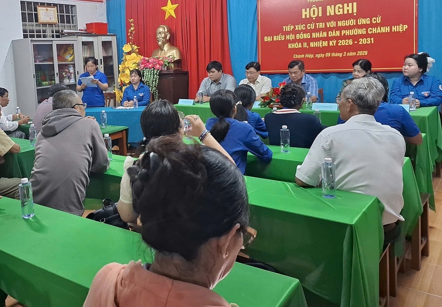 Hội nghị tiếp xúc cử tri để các ứng cử viên đại biểu Hội đồng nhân dân phường Chánh Hiệp, TP. Hồ Chí Minh nhiệm kỳ 2026 – 2031