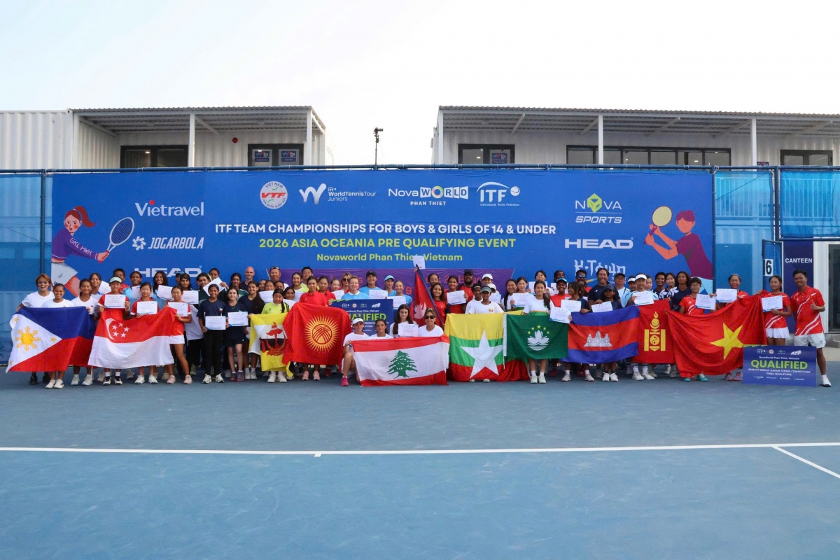 Hơn 150 tay vợt quốc tế tham dự giải quần vợt tại Việt Nam tham dự ITF World Junior Tennis Competition tại NovaWorld International Tennis Complex.