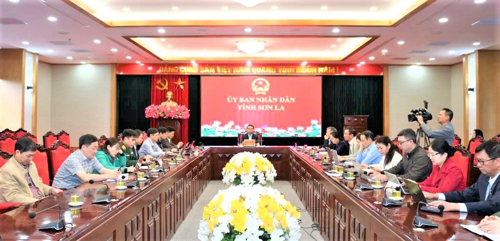 Quang cảnh Hội nghị tại điểm cầu tỉnh Sơn La