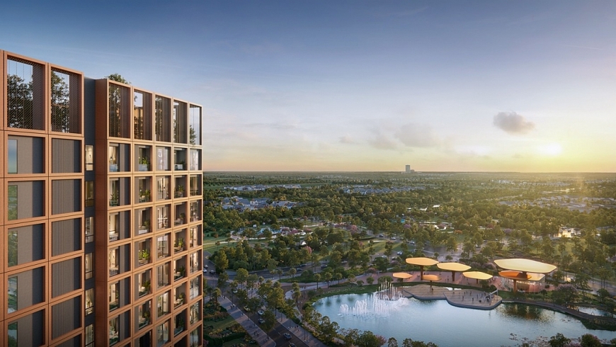 Tầm nhìn hướng công viên xanh mát từ căn hộ tại Forest Garden