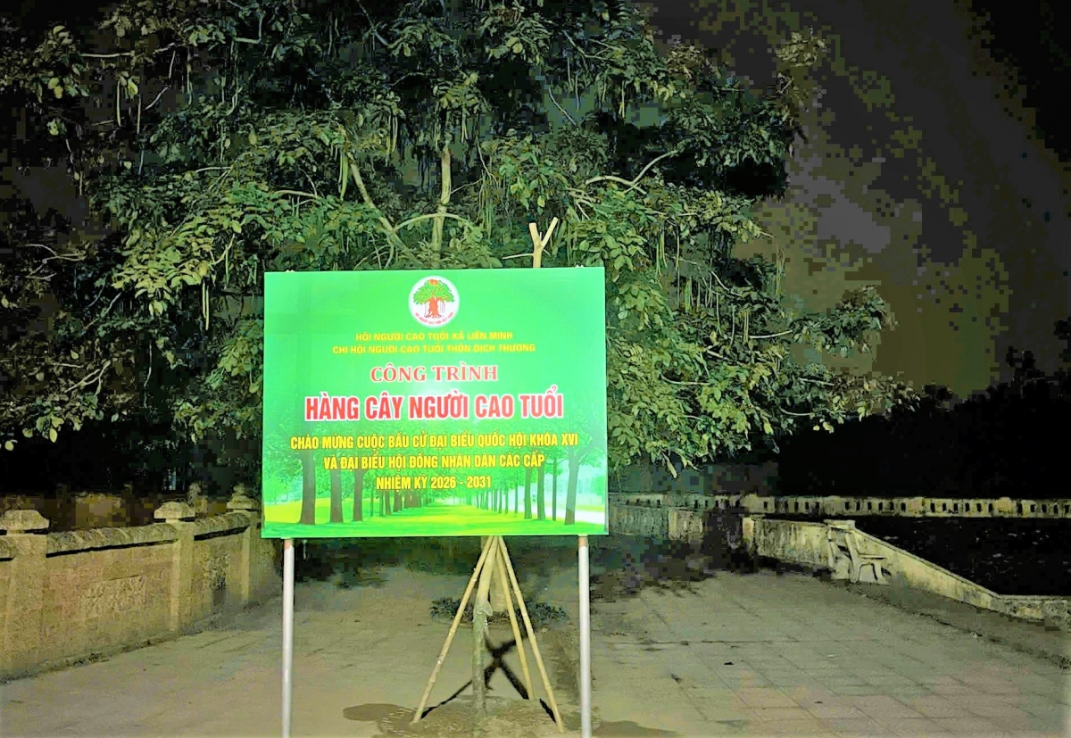 Xã Liên Minh gắn biển hàng cây chào mừng bầu cử, hoạt động mang ý nghĩa nhân văn sâu sắc chào mừng Ngày hội non sông