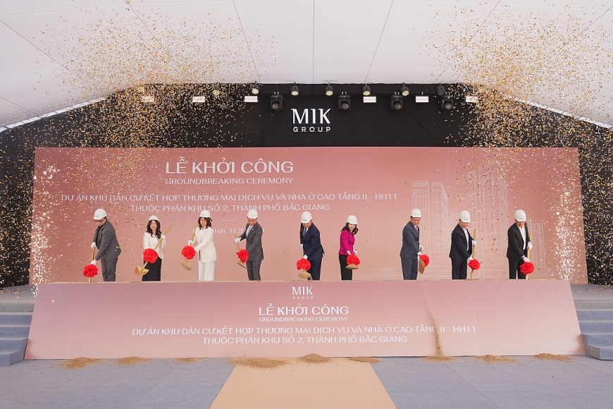 Nghi thức khởi công Dự án Khu dân cư kết hợp Thương mại Dịch vụ và Nhà ở cao tầng II-HH11 thuộc phân khu số 2, thành phố Bắc Giang tại phường Tân Tiến (Bắc Ninh)