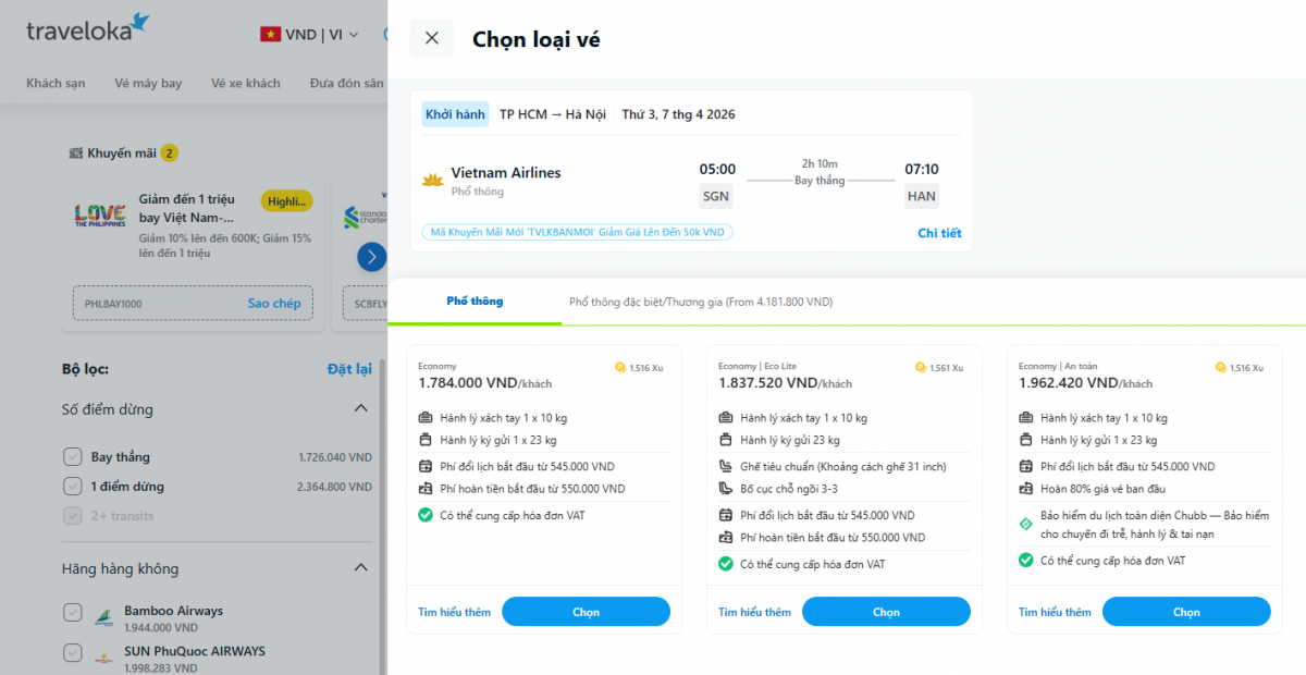 Đặt vé Vietnam Airlines online, giải pháp cho hành khách di chuyển thường xuyên