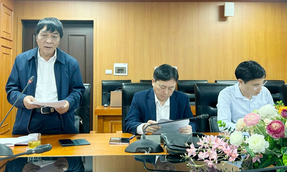 Ông Vũ Bá Rồng, Chủ tịch Hội NCT tỉnh Bắc Ninh phát biểu tại Hội nghị triển khai Kế hoạch 63 của UBND tỉnh