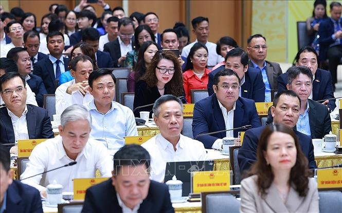 Các đại biểu dự Hội nghị Doanh nghiệp góp phần vào tăng trưởng hai con số.