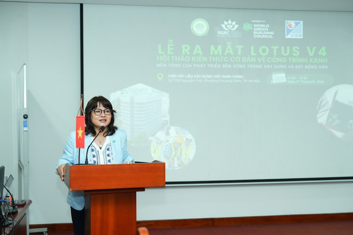 Bà Phan Thu Hằng - Chủ tịch Hội đồng Công trình Xanh Việt Nam (VGBC)