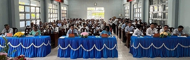 Các đại biểu tham dự Đại hội Hội Người cao tuổi xã Mỹ Thành.