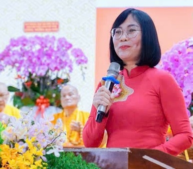 Phó Chủ tịch UBND tỉnh Đồng Nai Nguyễn Thị Hoàng phát biểu tại Đại hội Phật giáo Đồng Nai nhiệm kỳ 2026–2031