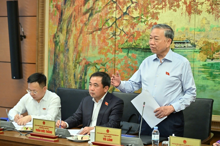 Tổng Bí thư, Chủ tịch nước Tô Lâm phát biểu tại phiên thảo luận Tổ.