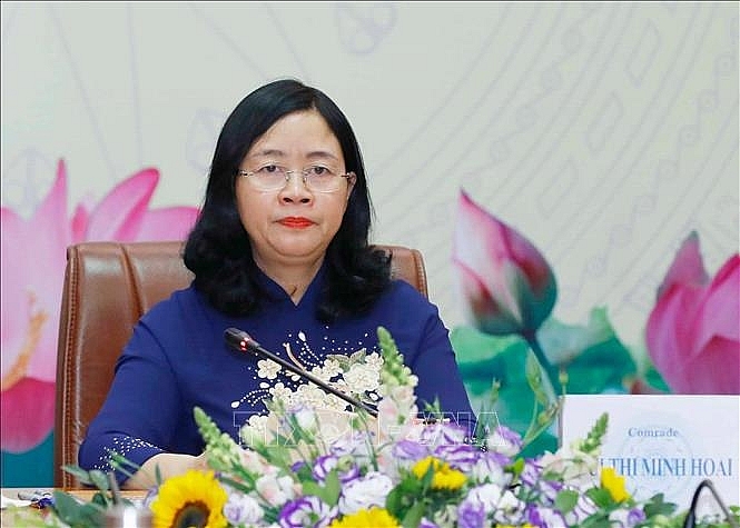 Ủy viên Bộ Chính trị, Bí thư Trung ương Đảng, Chủ tịch Ủy ban Trung ương Mặt trận Tổ quốc (MTTQ) Việt Nam Bùi Thị Minh Hoài. Ảnh: TTXVN