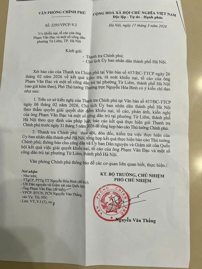 Phó Thủ tướng Thường trực Chính phủ chỉ đạo giải quyết dứt điểm vụ việc