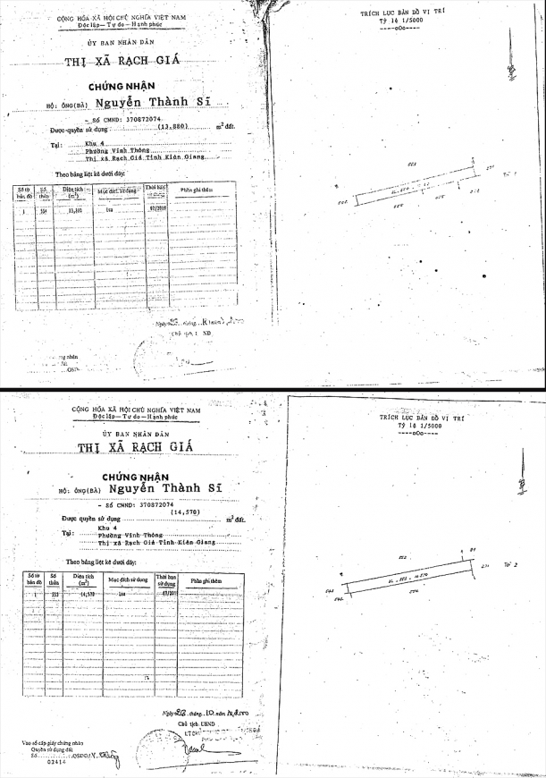 02/04 sổ đỏ năm 2000 đứng tên Hộ gia đình ông Nguyễn Thanh Sỹ.  H2:  H3: Bản án dân sự phúc thẩm số 54/2006/DSPT ngày 10/3/2006 của TAND tỉnh Kiên Giang