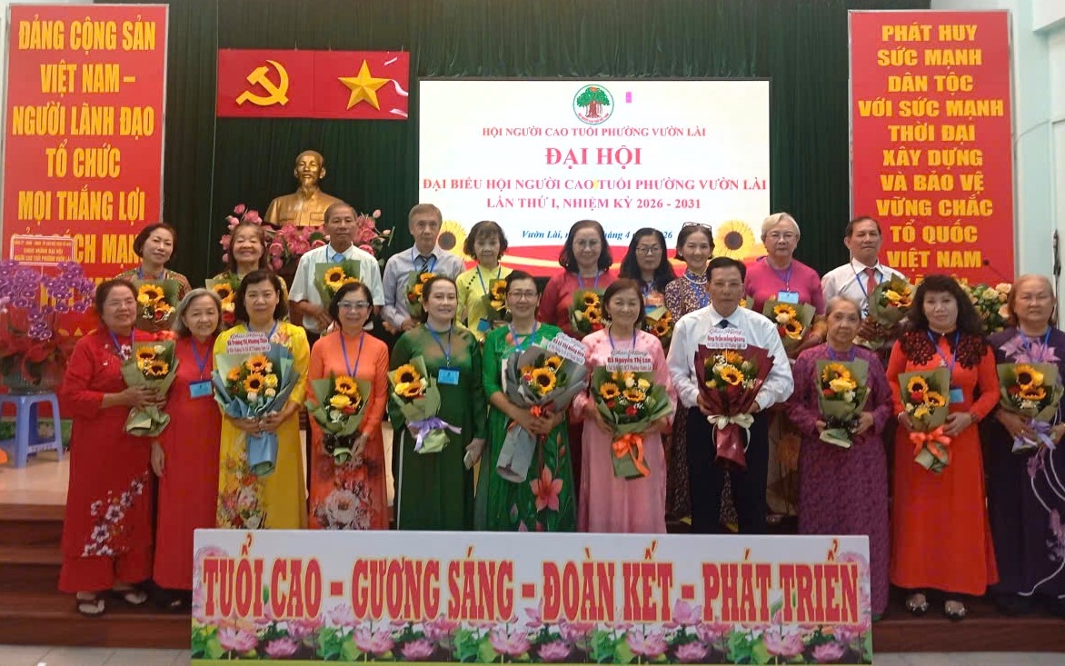 Ban Chấp hành Hội Người cao tuổi phường Vườn Lài nhiệm kỳ 2026–2031 ra mắt tại Đại hội Người cao tuổi phường Vườn Lài