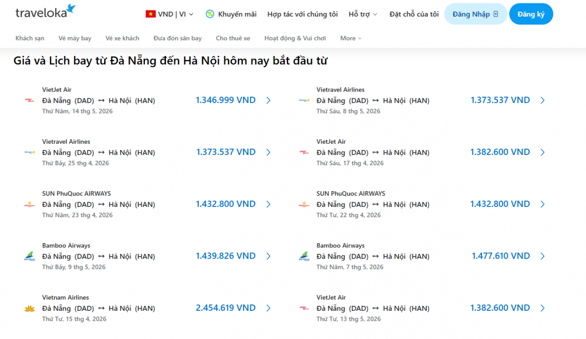 3 cách giúp bạn săn được vé máy bay Đà Nẵng Hà Nội giá rẻ trên Traveloka