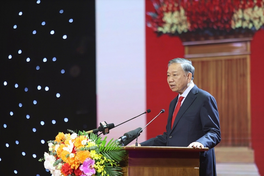 Đồng chí Tô Lâm - Tổng Bí thư, Chủ tịch nước phát biểu tại buổi lễ.