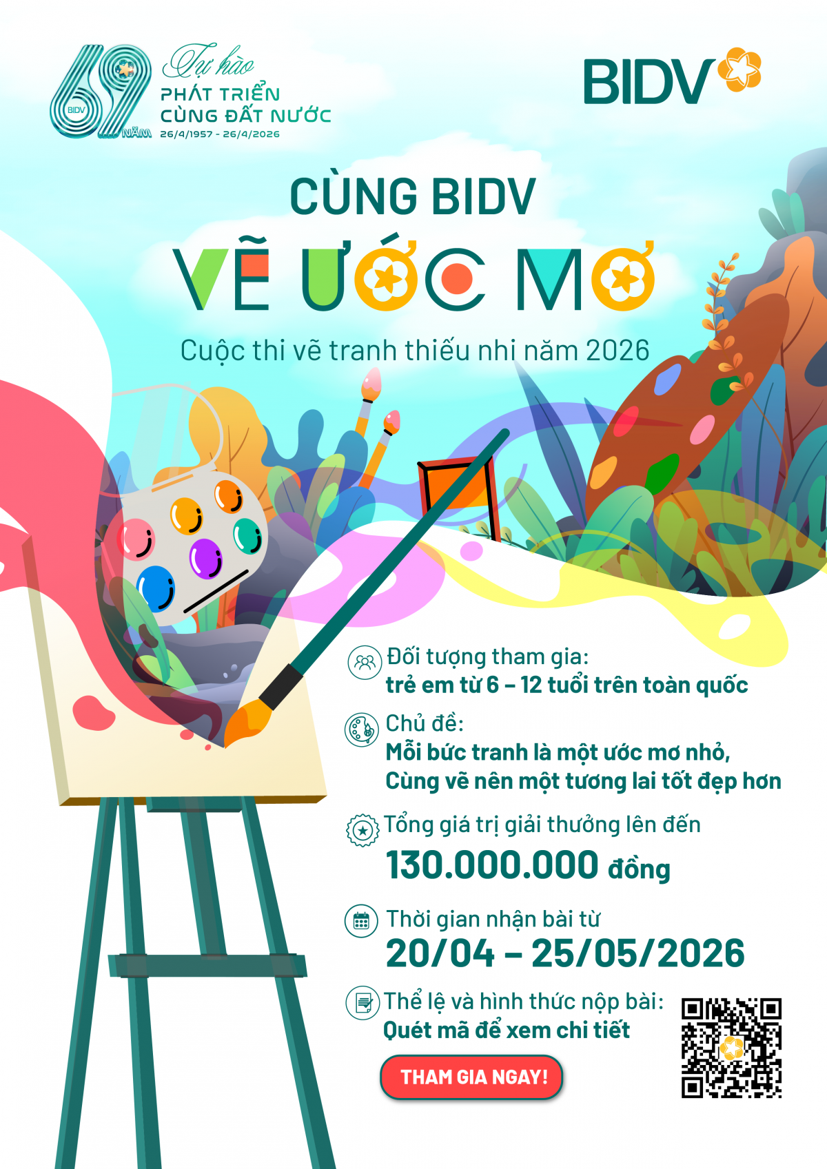 Ngân hàng BIDV tổ chức cuộc thi tranh thiếu nhi “Cùng BIDV vẽ ước mơ”