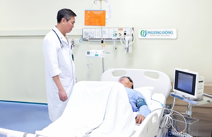 Bệnh nhân nhập viện tại BVĐK Phương Đông trong tình trạng vùng mũi đau đớn, khó thở và suy kiệt