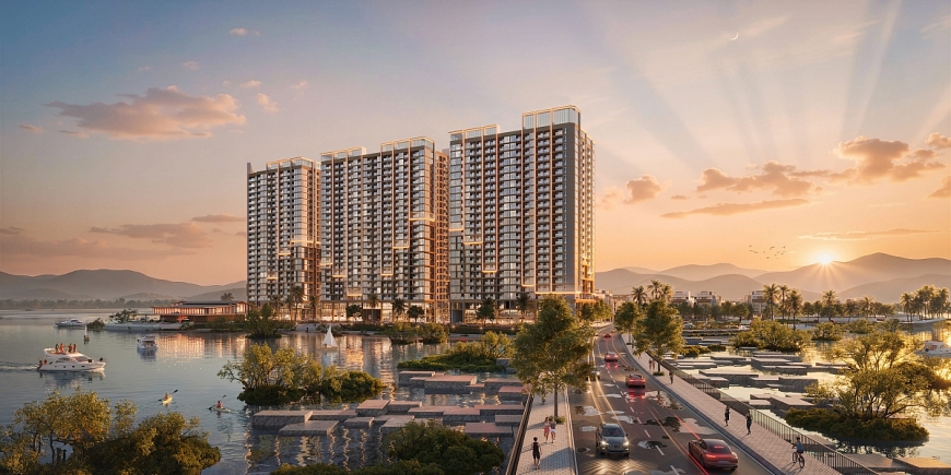 Tòa tháp Onsen 3 tại giao lộ vàng Đảo Elite kiến tạo hành trình sống đa trải nghiệm.