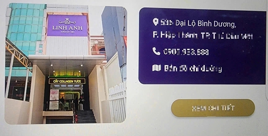 Thẩm mỹ viện Linh Anh ở đại lộ Bình Dương, phường Phú Lợi bị đình chỉ hoạt động khám chữa bệnh 12 tháng