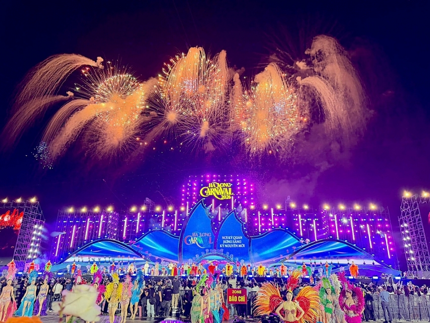 Màn pháo hoa rực rỡ kết thúc chương trình Carnaval Hạ Long 2026. (Ảnh: Sở VHTT&DL).