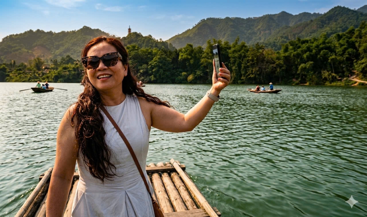 Du khách có thể đi thuyền thả hồn trên dòng sông Chu sang Bản Mạsông Chu 