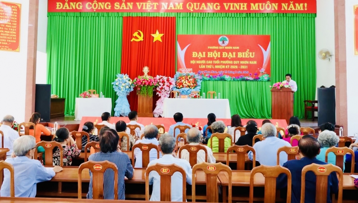 Quang cảnh ĐHĐB Hội Người cao tuổi phường Quy Nhơn Nam lần thứ I
