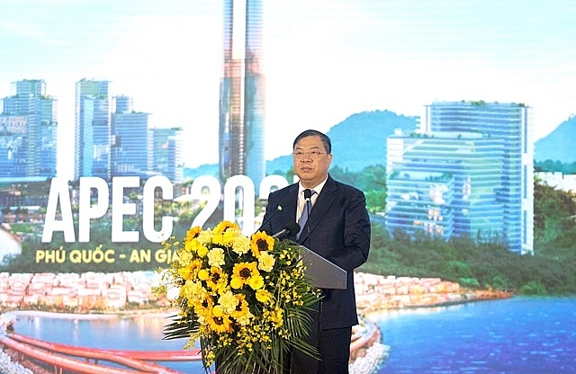 Ủy viên Bộ Chính trị, Phó Thủ tướng Thường trực Chính phủ Phạm Gia Túc phát biểu tại hội nghị.