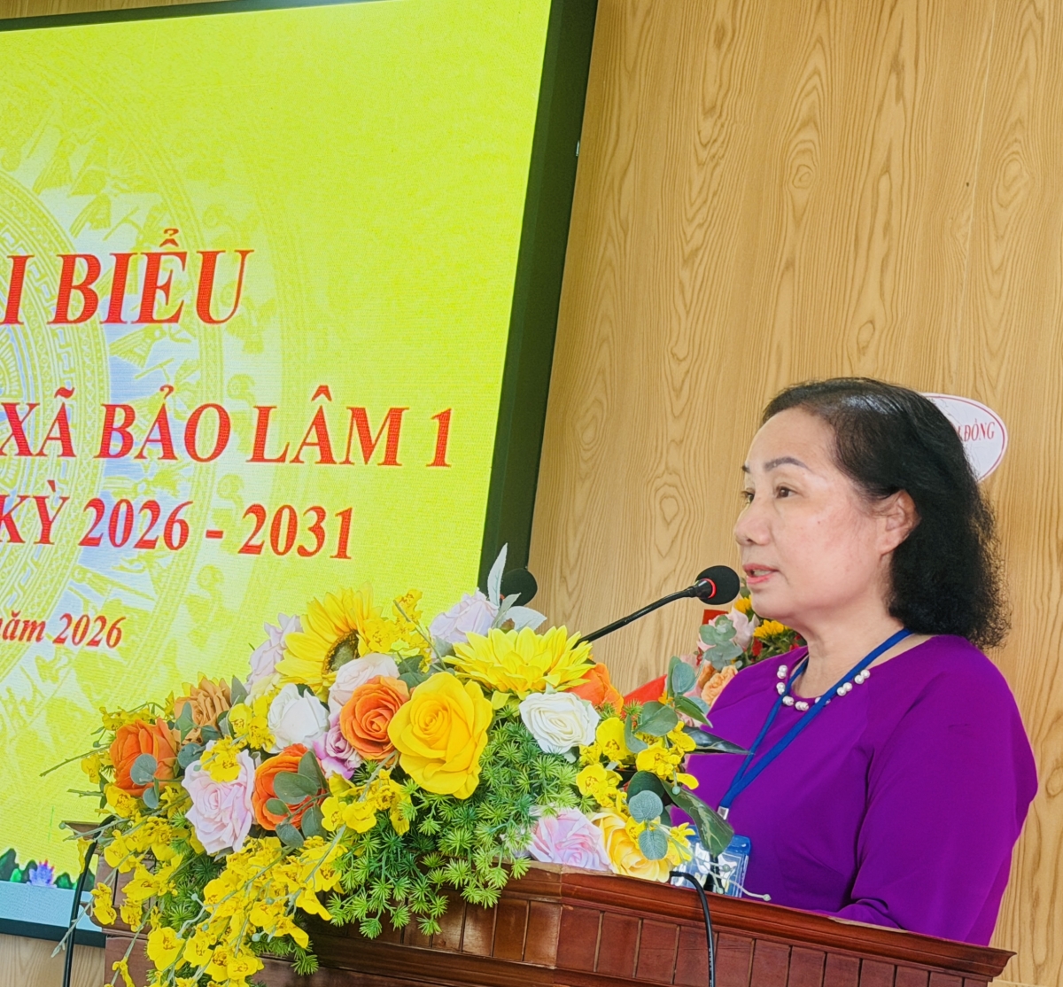 Bà Nguyễn Thị Phúc- Chủ tịch Hội Người cao tuổi tỉnh phát biểu tại Đại hội