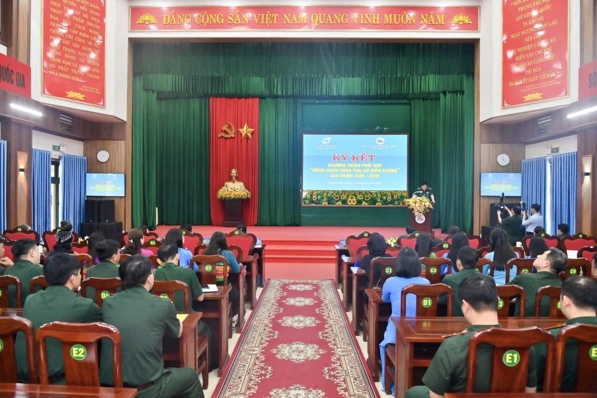 Toàn cảnh Lễ ký kết Chương trình phối hợp “Đồng hành cùng phụ nữ biên cương” tại tỉnh Thanh Hóa
