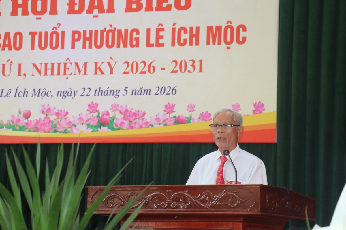 Ông Đỗ Hồng Quang được tín nhiệm giữ chức Chủ tịch Hội Người cao tuổi phường Lê Ích Mộc nhiệm kỳ 2026–2031.