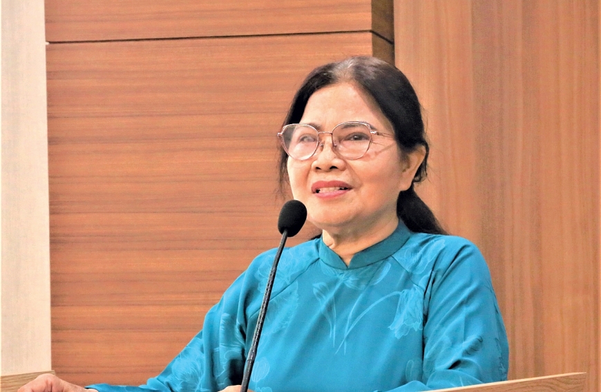 Bà Nguyễn Thị Dung, Chủ tịch Hội NCT xã Gia Lâm.