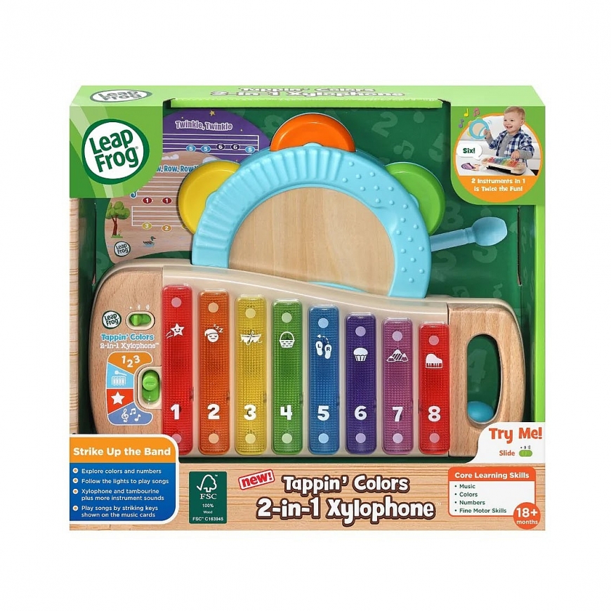 Đồ Chơi Đàn Xylophone Bằng Gỗ 2 Trong 1 Đa Sắc Màu