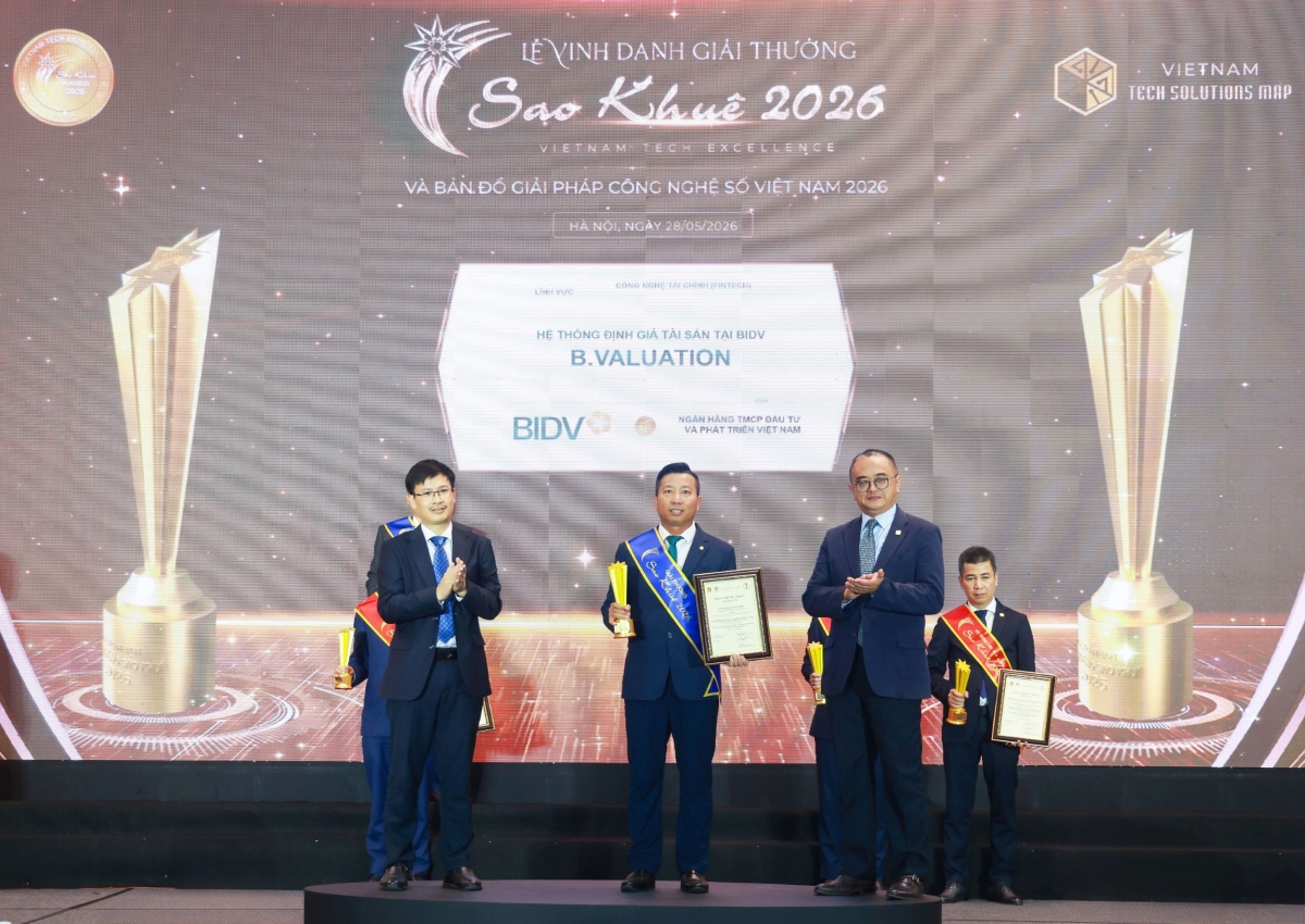 6 giải pháp ngân hàng sốc ủa BIDV đạt giải Sao Khuê 2026
