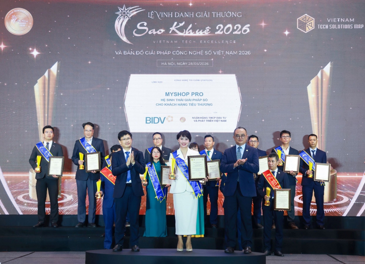 6 giải pháp ngân hàng sốc ủa BIDV đạt giải Sao Khuê 2026