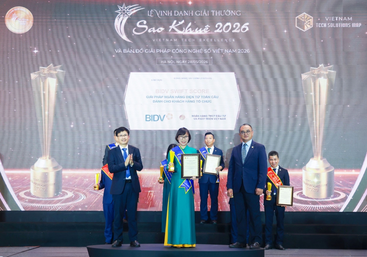 6 giải pháp ngân hàng sốc ủa BIDV đạt giải Sao Khuê 2026