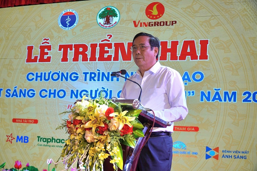 Ông Nguyễn Thanh Bình - Chủ tịch Hội Người cao tuổi Việt Nam phát biểu khai mạc.