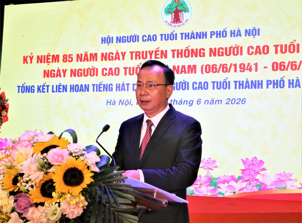 Phó Chủ tịch Hội NCT Việt Nam Nguyễn Lam phát biểu