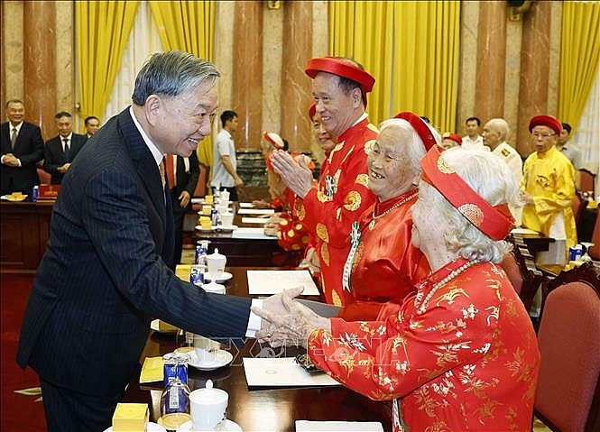 Tổng Bí thư, Chủ tịch nước Tô Lâm và các đại biểu. Ảnh: Thống Nhất/TTXVN