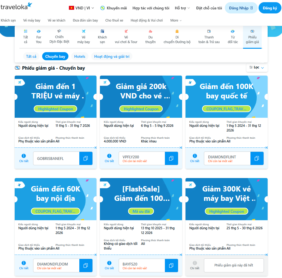 Việc kết hợp nhiều chương trình ưu đãi giúp tăng đáng kể mức tiết kiệm cho mỗi đơn đặt vé.