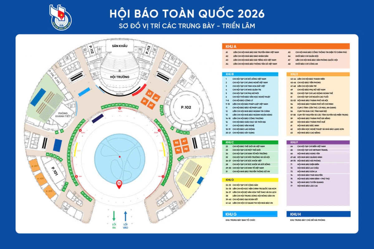 Hội báo toàn quốc 2026 tổ chức tại TP Hải Phòng từ ngày 19 đến 21-6. Gian trưng bày của Tạp chí Người cao tuổi là E51
