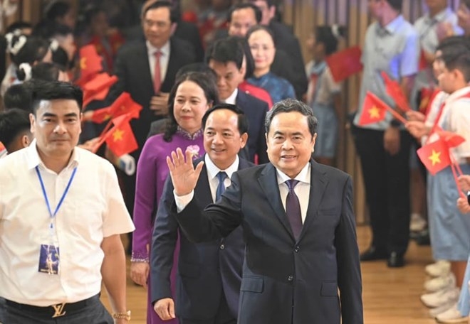 Ủy viên Bộ Chính trị, Chủ tịch Quốc hội Trần Thanh Mẫn tại Lễ trao giải Báo chí Quốc gia lần thứ XX.