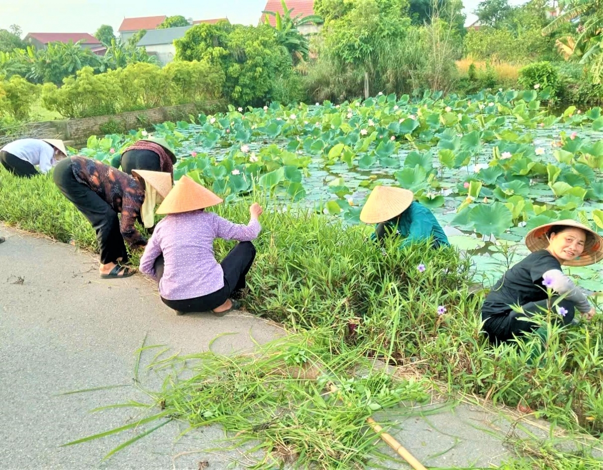 NCT xã Trung Kênh tham gia dọn vệ sinh môi trường