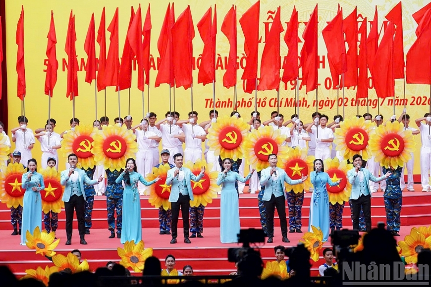 Chương trình nghệ thuật tại Lễ kỉ niệm.                                                                                        Ảnh: TTXVN