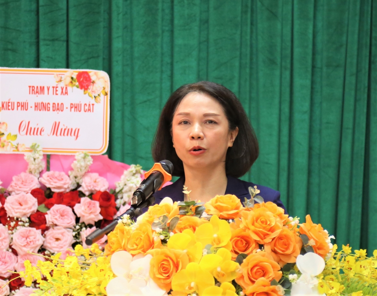 Phó Chủ tịch UBND thành phố Hà Nội Vũ Thu Hà phát biểu
