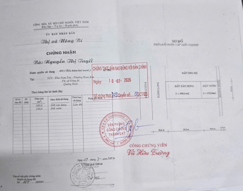 Nhịp cầu bạn đọc phần diện tích đất của gia đình
