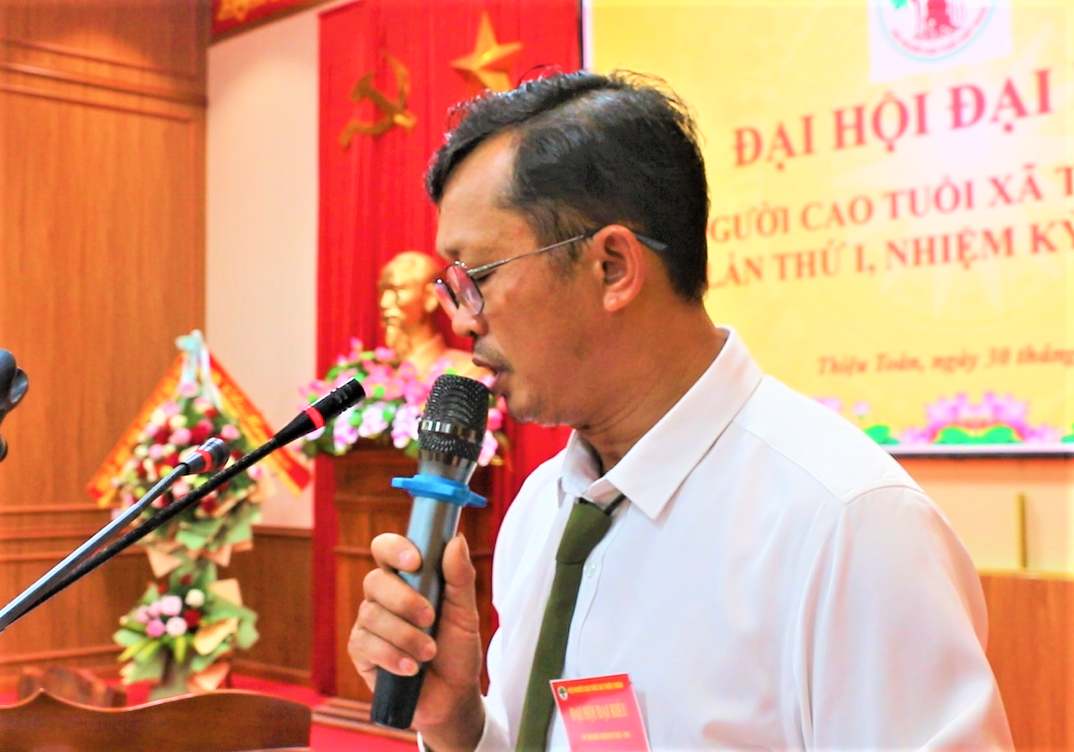 Ông Nguyễn Đình Hoành, Chủ tịch Hội Người cao tuổi xã Thiệu Toán
