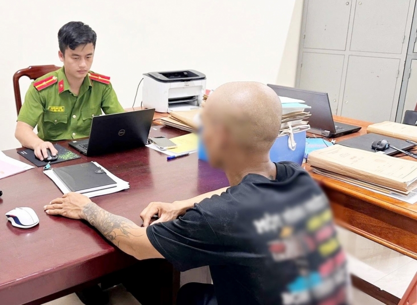 Công an xã Kỳ Hoa đã triệu tập và làm việc đối với B.X.C. (Ảnh Công an xã Kỳ Hoa)