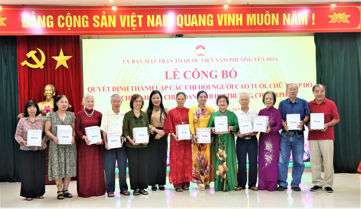 Yên Hòa kiện toàn tổ chức Chi hội Người cao tuổi, Chi hội Chữ thập đỏ sau sáp nhập tổ dân phố Yên Hòa kiện toàn tổ chức Chi hội Người cao tuổi, Chi hội Chữ thập đỏ sau sáp nhập tổ dân phố